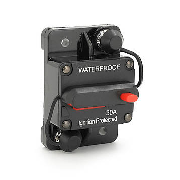 Автоматичний вимикач запобіжник однополюсний постійного струму 12-48V,GG-CB5 Waterproof 30A, фото 1