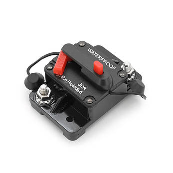 Автоматичний вимикач запобіжник однополюсний постійного струму 12-48V,GG-CB5 Waterproof 30A, фото 2