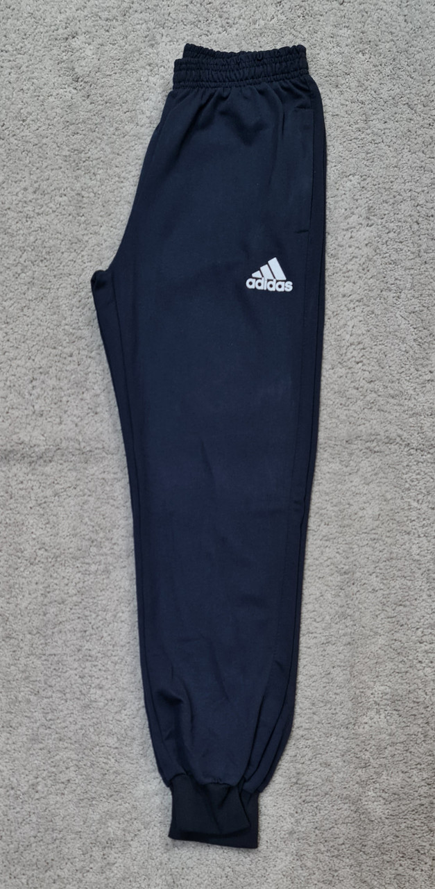 Спортивні чоловічі штани з трикотажними манжетами темно-сині