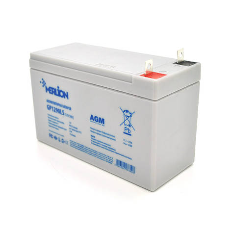 Акумуляторна батарея MERLION AGM GP1290L5 12 V 9 Ah (СПЕЧ КЛЕММА) ( 150 x 65 x 95 (100)), 2.175 kg White, фото 1