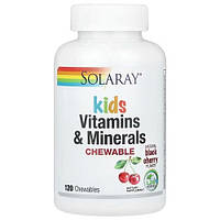 Вітаміни для дітей Solaray Kids Vitamins & Minerals (120 жувальних таблеток.)