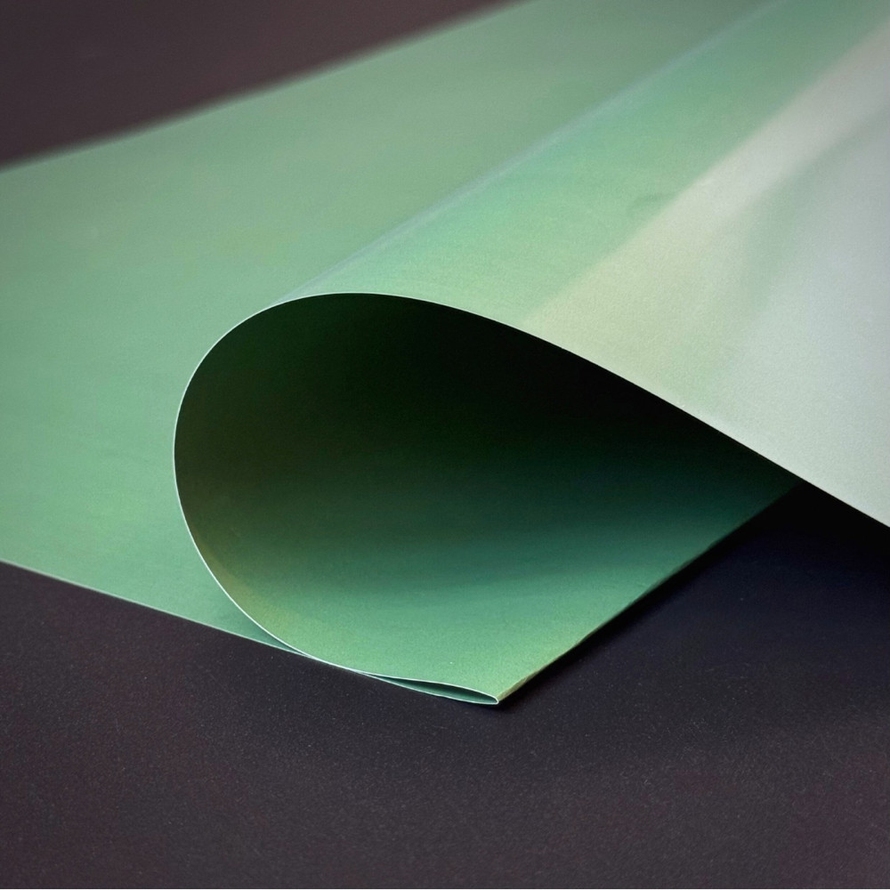 Флористична калька плівка для упаковки квітів, матова щільна, 56х56 см, зелена 27 (20 листів), фото 1