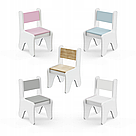 Зручний столик в дитячу кімнату 70×45×51, дитячий гральний стіл з шухлядкою, білий з деревом, фото 10