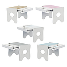 Зручний столик в дитячу кімнату 70×45×51, дитячий гральний стіл з шухлядкою, білий з деревом, фото 4