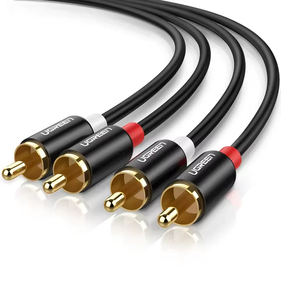 Кабель UGREEN 2RCA to 2 RCA Male to Male Audio Cable 2м black (AV104), фото 1