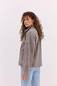 Флісовий жіночий світшот із коміром на блискавці