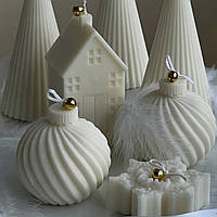 Молд для кульки «Різдвяна іграшка» для свічки. М'який та еластичний топ силікон. 1 шт. М