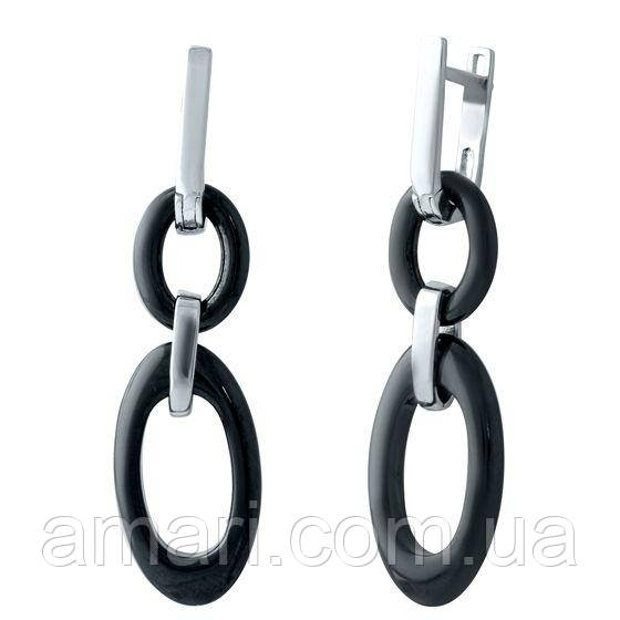 Срібні сережки Komilfo з керамікою (1908624), фото 1