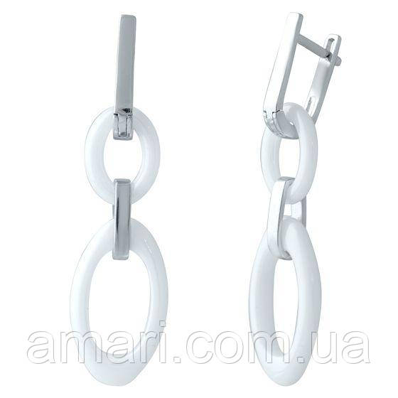 Срібні сережки Komilfo з керамікою (1908631), фото 1