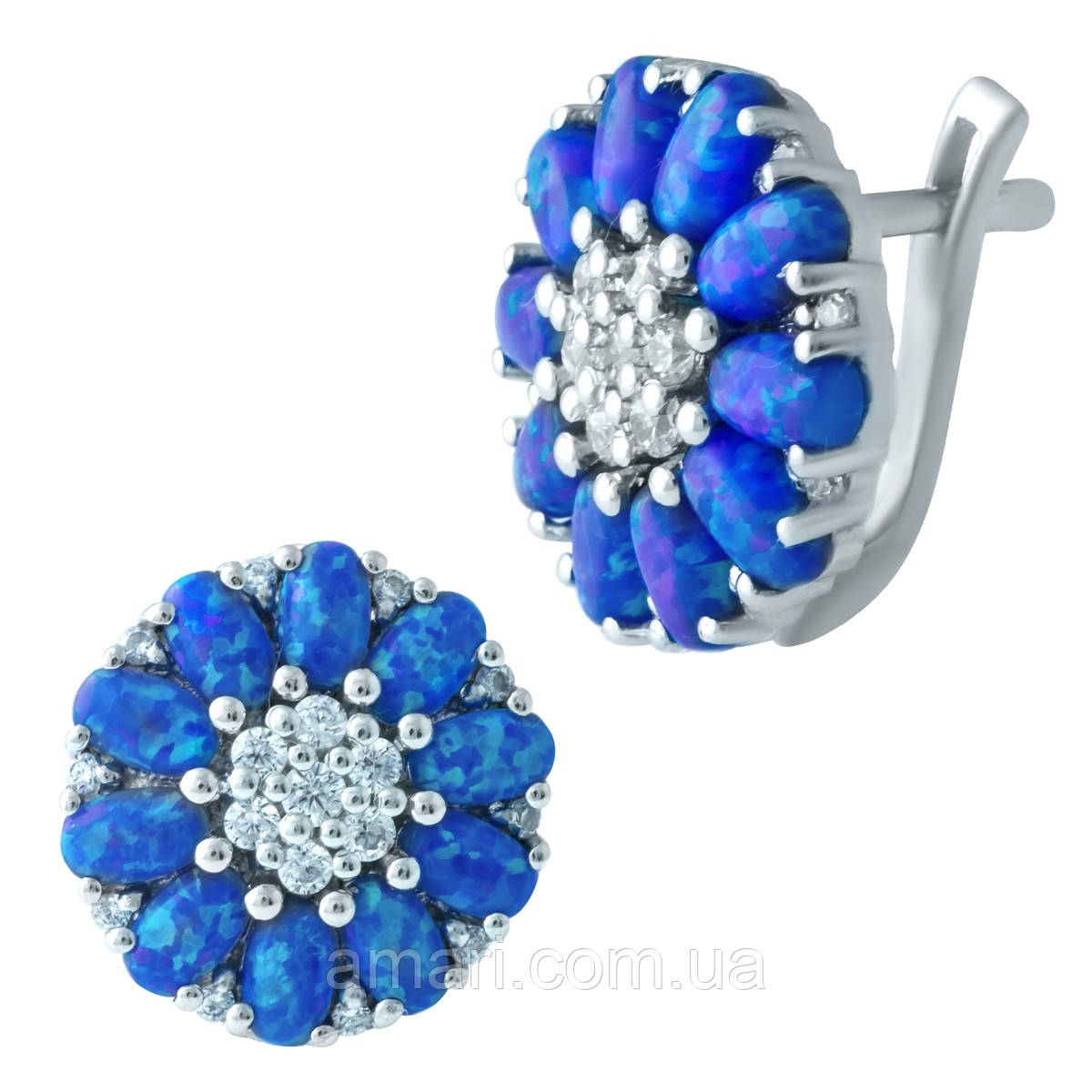 Срібні сережки Komilfo з опалом 3.05ct (1921029), фото 1