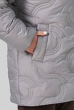 Утеплена жіноча зимова куртка з хутром батал сірий колір, фото 4