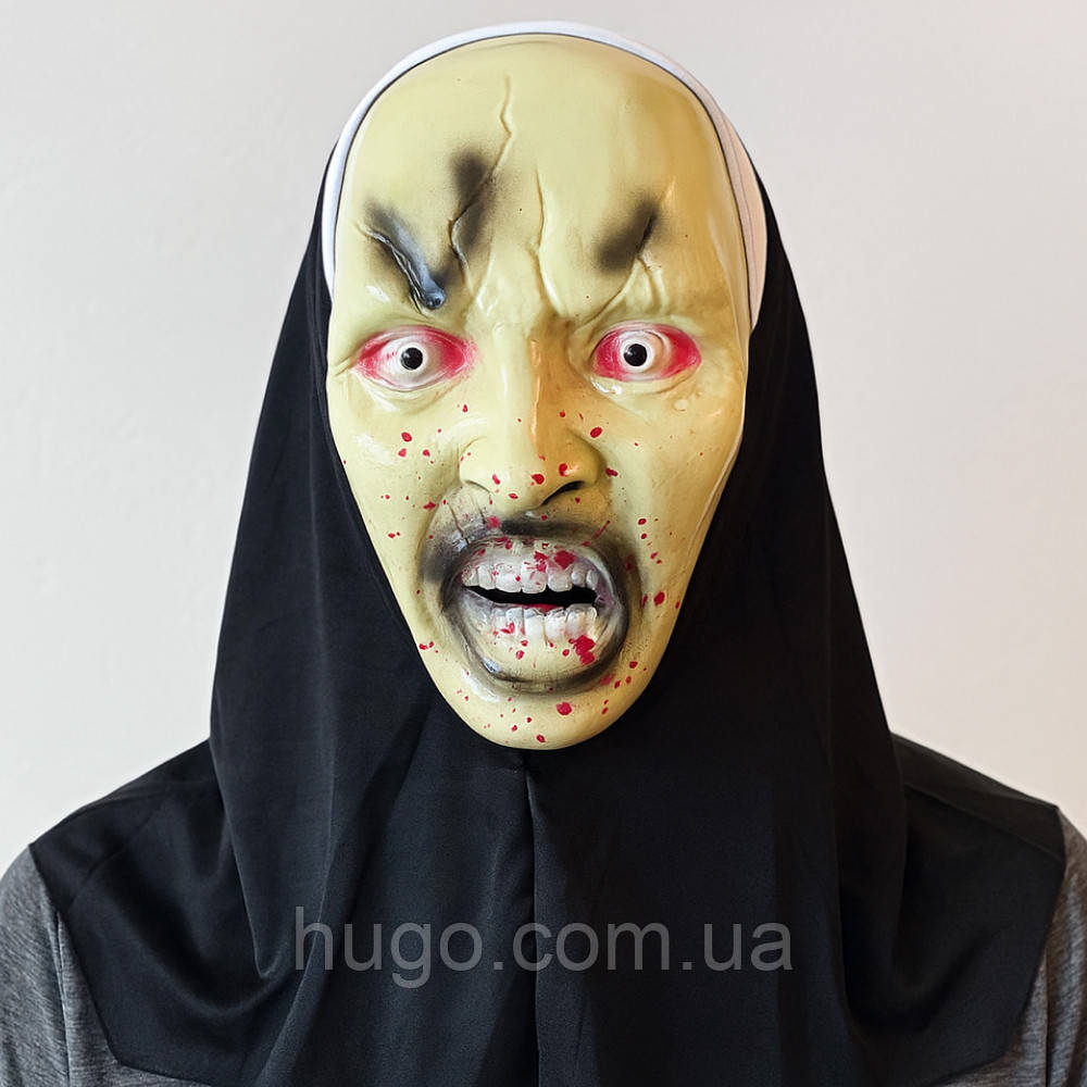 Страшна маска Монашки / Маска Монахіні / Маска на хелловін / Карнавальна маска / Маскарадна маска монахіня, фото 1
