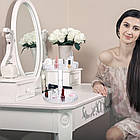 Акриловий органайзер для косметики на 2 яруси JN-836 / Обертовий органайзер / Підставка для косметики, фото 7