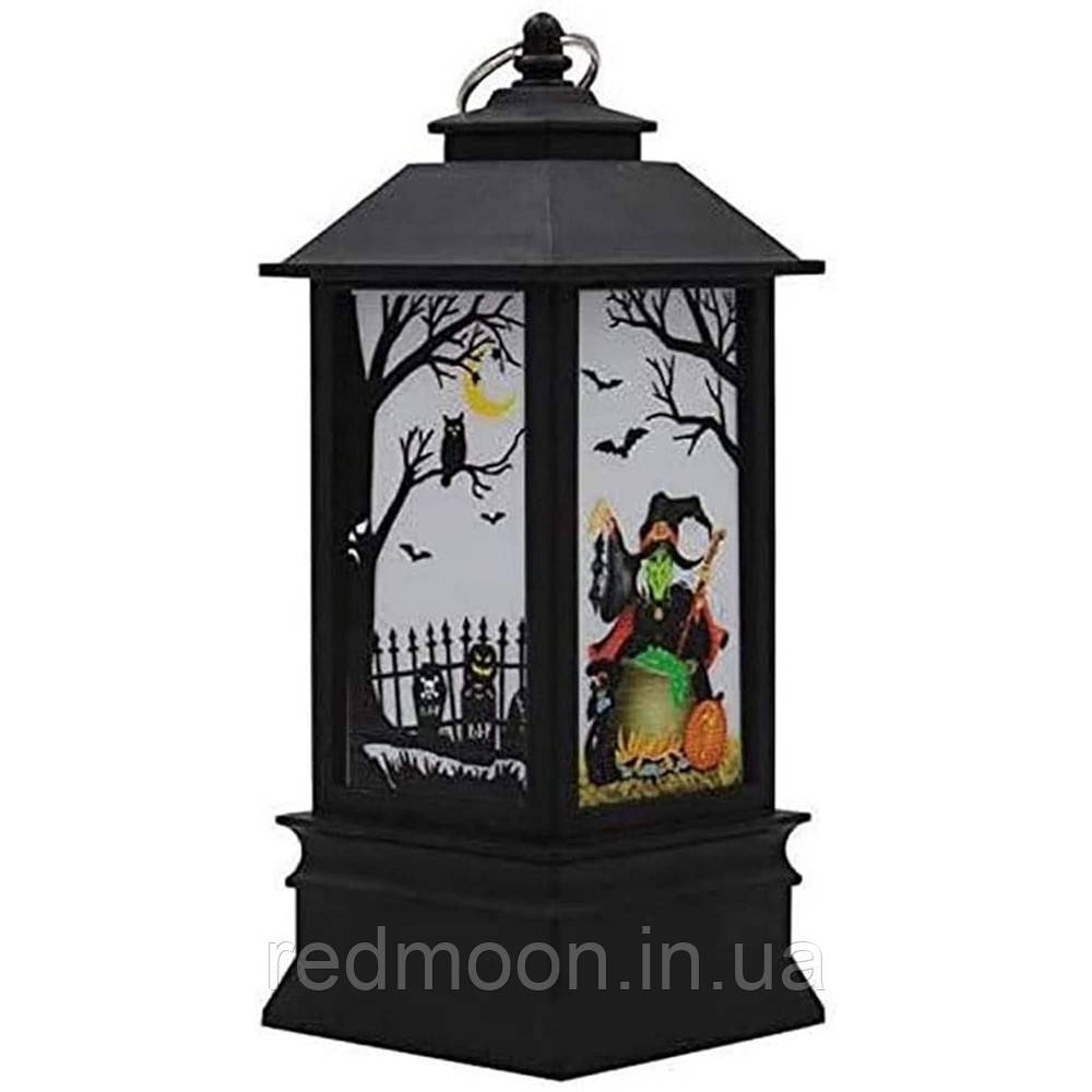 Ліхтар на Хеллоуїн з LED-підсвічуванням 20х8х8см / Декоративний LED ліхтар / Декор для Хеллоуїна, фото 1