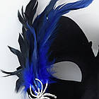 Карнавальна маска з пером та павуками 19х15.5см / Оксамитова маска на Хелловін / Косплей маска маскарадна, фото 7