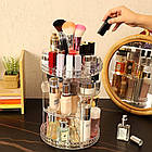 Органайзер для косметики, що обертається на 360°, CX-288 / Кругла прозора підставка / Підставка для косметики, фото 2