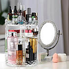 Органайзер для косметики, що обертається на 360°, CX-288 / Кругла прозора підставка / Підставка для косметики, фото 4