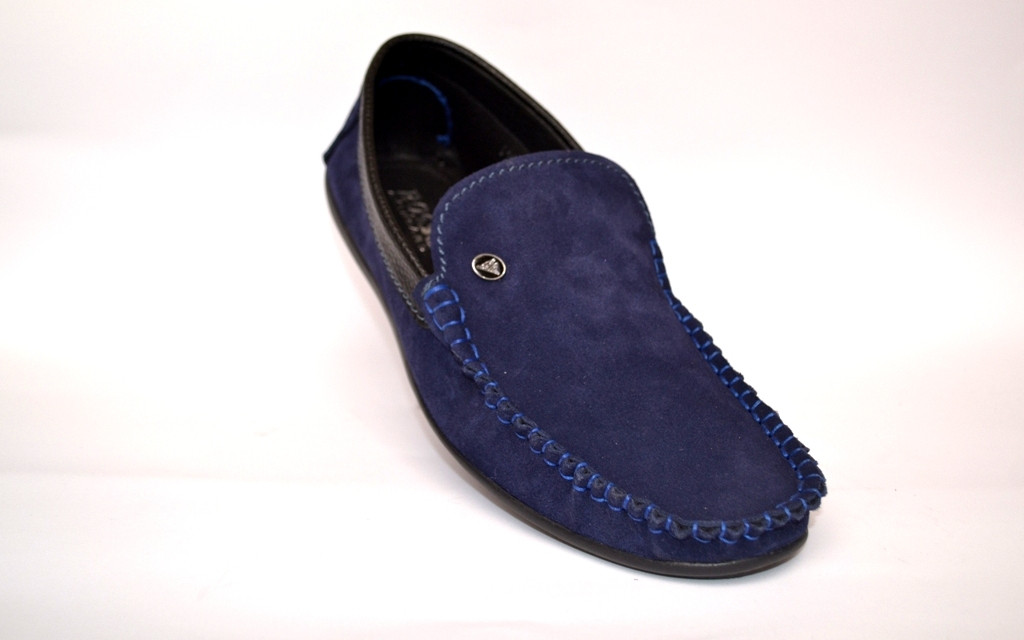 Мокасини чоловічі замшеві сині Rosso Avangard Guerin M4 Blue Suede