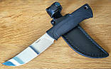 Ніж нескладний Кизляр Гюрза-2, AUS-8, еластрон, світлий стоунвош, чохол шкіра, фото 7