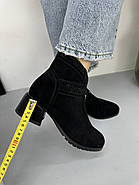 Черевики зимові жіночі Battine V816-C1360-M5-202 чорні замшеві 38, фото 4