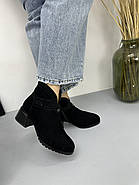 Черевики зимові жіночі Battine V816-C1360-M5-202 чорні замшеві 38, фото 5