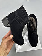 Черевики зимові жіночі Battine V816-C1360-M5-202 чорні замшеві 38, фото 9