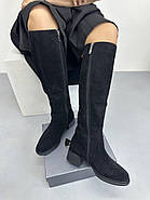 Чоботи жіночі зимові MyClassic D45801BM-702 Black чорні замшеві, фото 2