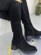 Чоботи жіночі зимові MyClassic D45801BM-702 Black чорні замшеві, фото 4