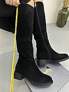 Чоботи жіночі зимові MyClassic D45801BM-702 Black чорні замшеві, фото 5