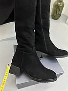 Чоботи жіночі зимові MyClassic DA44901BM-702 Black чорні замшеві, фото 2