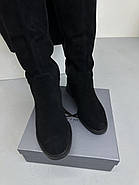 Чоботи жіночі зимові MyClassic DA44901BM-702 Black чорні замшеві, фото 4