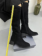 Чоботи жіночі зимові MyClassic DA44901BM-702 Black чорні замшеві, фото 5