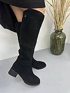 Чоботи жіночі зимові MyClassic DA44901BM-702 Black чорні замшеві, фото 6