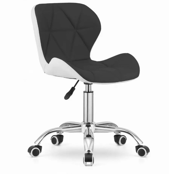 Офісне крісло стілець на колесах з екошкіри Just Sit RIVELLO. Колір чорно-білий, фото 1