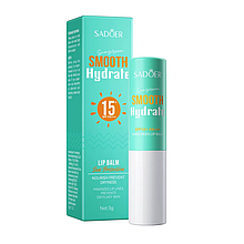 Бальзам для губ сонцезахисний SADOER Smooth Hydrate зволожувальний SPF15 3 г