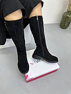 Чоботи зимові жіночі  Visttaly 4KBM276-EB868-P003 Black чорні замшеві, фото 4