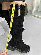 Чоботи зимові жіночі  Visttaly 4KBM276-EB868-P003 Black чорні замшеві, фото 6