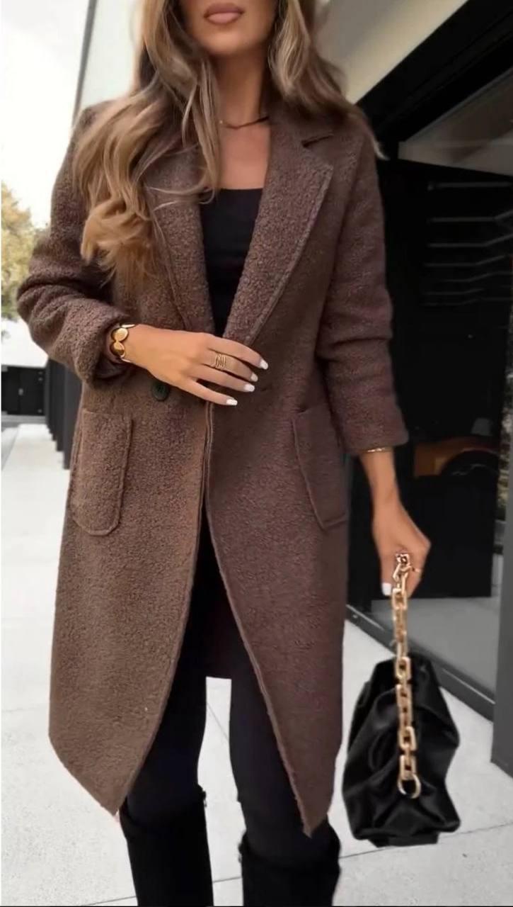 Жіноче пальто барашек букле великого розміру, фото 1