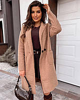 Жіноче пальто барашек букле великого розміру, фото 6