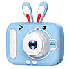 Дитячий цифровий фотоапарат 20МП, від USB, X900 Rabbit, Блакитний / Фотокамера для дітей із селфі-камерою та відео, фото 3