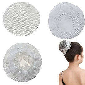 Сітка для волосся для гульки з мереживом d-10см для танців та гімнастики, біла
