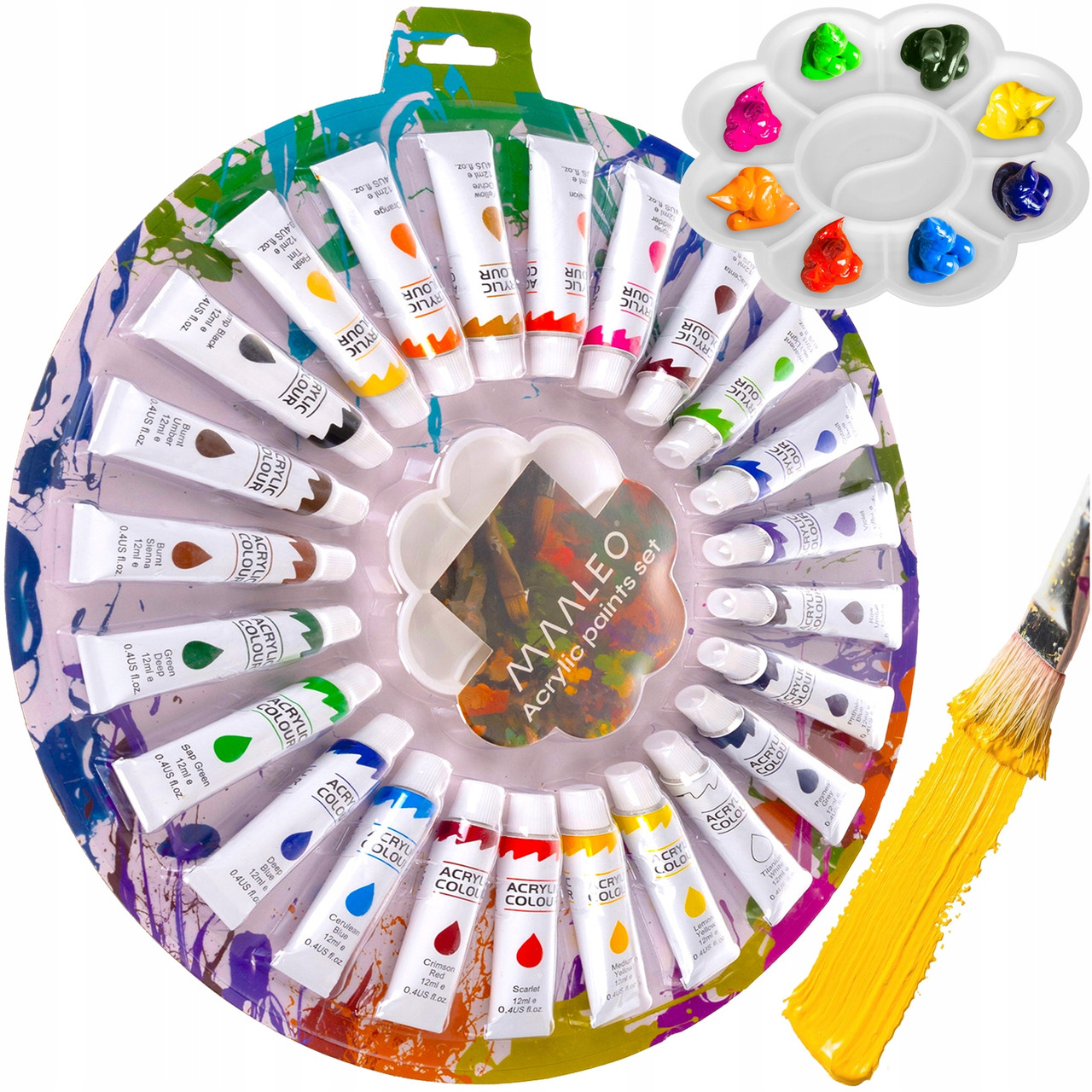 Художній набір акрилових фарб 12 мл 24 кольори Maaleo 24725, фото 1