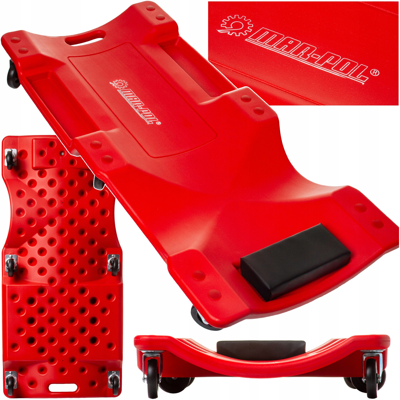 Лежак автослюсаря підкатний на 6 колесах з підголівником Mar-Pol M80094, фото 1