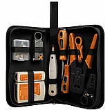 Тестер кабелю RJ45 RJ11, мережевий комплект інструментів з чохлом Bigstren 25835, фото 2
