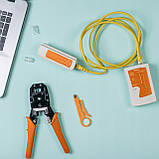 Тестер кабелю RJ45 RJ11, мережевий комплект інструментів з чохлом Bigstren 25835, фото 9