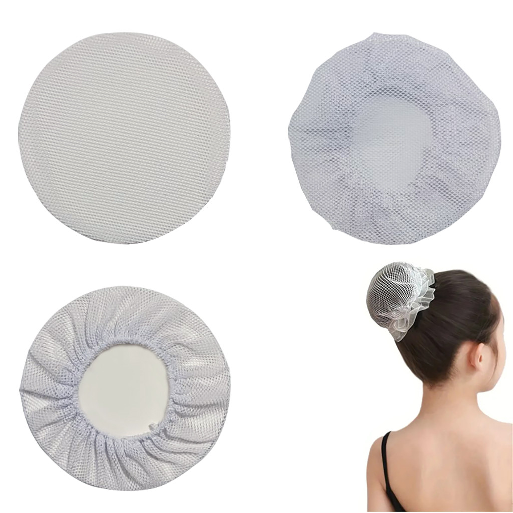 Сітка для волосся для гульки d-10см для танців та гімнастики, біла, фото 1