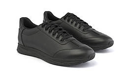 Легкі чоловічі кросівки шкіряні чорні демісезонні на невисокій Rosso Avangard DolGa All Gon Black