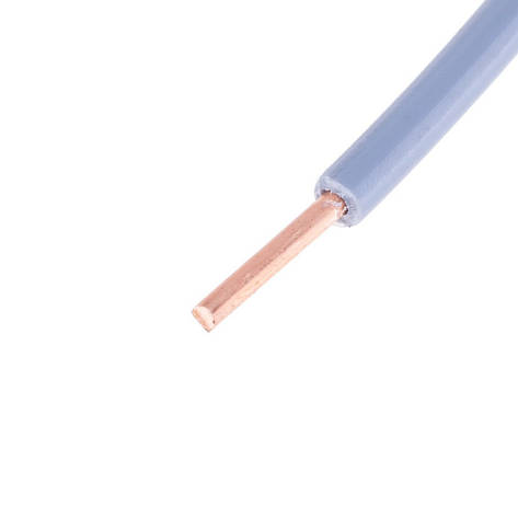 Дріт одножильний 0.75mm2 (19AWG, 1xD0.99 mm) сірий, 1 м, фото 1