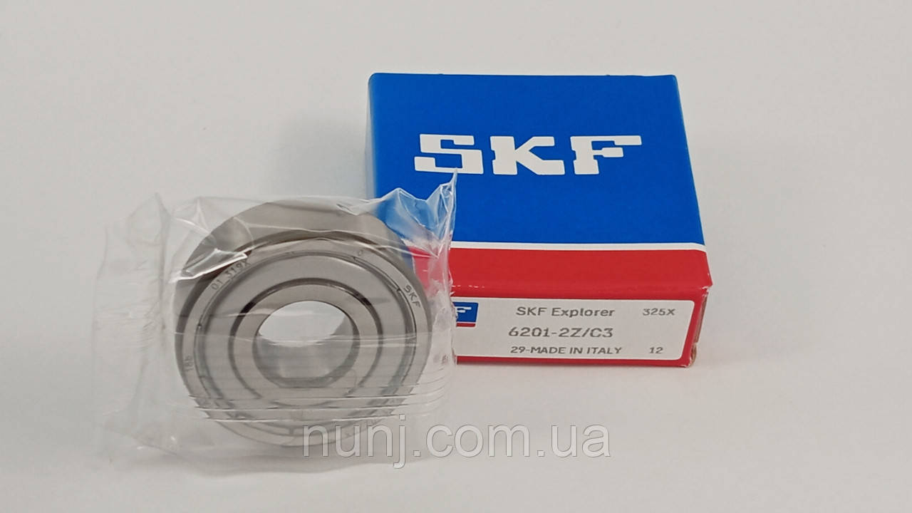 Підшипник 6201-ZZ-C3 SKF (70-80201) розміри: 12*32*10 кульковий радіальний закритий, фото 1