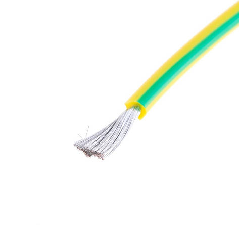 Силіконовий дріт 14AWG (2.0mm2-400/0.08TS) жовто-зелений, 1 м, фото 1